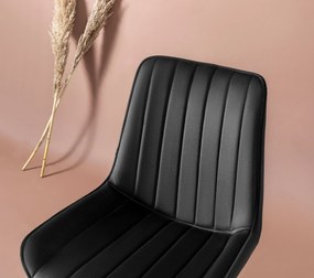Set 2 scaune haaus Venus, Negru, textil, picioare metalice