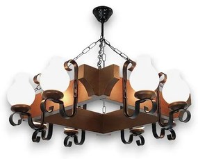 Lustră pe lanț Brilagi QUEEN 8xE14/40W/230V fag/nuc