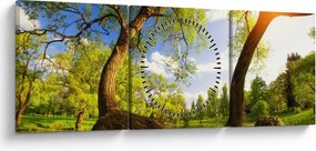 Tablou lunca ne primăvară (cu ceas) (90x30 cm)