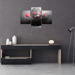 Tabloul cu bile abstracte roșii (90x60 cm)