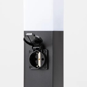 Brilagi - Lampă de exterior cu 2 prize SCHUKO NOVA 1xE27/15W/230V 40 cm IP44 neagră