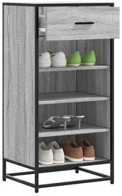vidaXL Suport pantofi Gri Sonoma 48x38x97,5 cm Lemn prelucrat