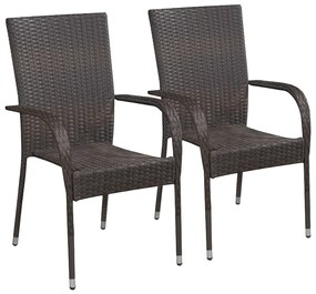 3072481 vidaXL Set mobilier de grădină, 3 piese, maro, poliratan