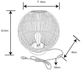 Lampă de masă HILDEGARD 1xE27/60W230V bambus Globo 15368T
