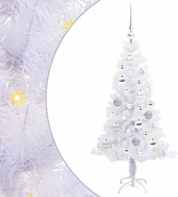 vidaXL Brad de Crăciun artificial cu 150 LED Alb 120 cm PVC și Oțel