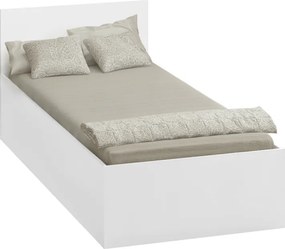 Pat cu somieră metalic şi spaţiu de depozitare, 90x200, alb, DOLI