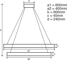 Lustră LED dimabilă pe cablu LED/70W/230V 3000-6500K + telecomandă