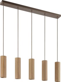 Brilliant - Lustra suspendată pe cablu LAKEWOOD 5xGU10/10W/230V maro