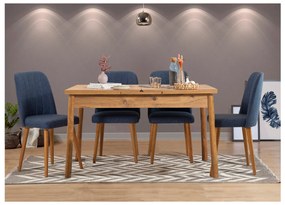 Set mobilier sufragerie Dobuse 3 (pin atlantic + Albastru marin) (pentru 4 persoane). 1093804