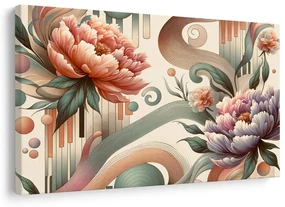 Tablou flori în stil abstract