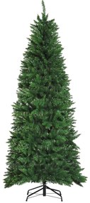 Homcom Albero di Natale Artificiale 210cm Base in Metallo Verde Φ91cm