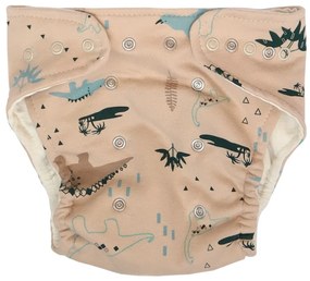 Mamatti Set scutece pânză EKO - chiloți + 2 x scutec, Dinosaur, mărimea. 3-8 kg, cremă 5-14 kg