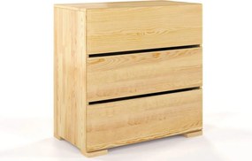 Comodă lemn masiv TerraCraft Pin 3 Sertare, 80 × 45 × 81 cm - Natural