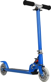 Trotinetă pliabilă din aluminiu cu roți LED albastră