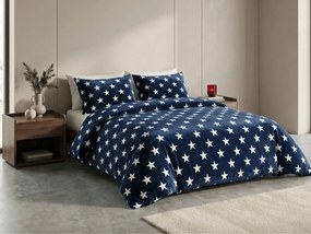 Lenjerie cocolino WHITE STARS tamsi modre Dimensiune lenjerie de pat: 70 x 90 cm | 140 x 200 cm