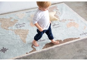 Covor pentru copii lavabil/țesut manual din bumbac 140x200 cm Vintage Map – Lorena Canals