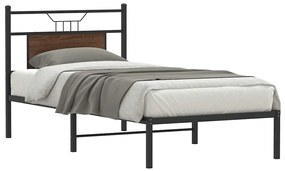 vidaXL Cadru pat fără saltea, stejar maro 80x200 cm lemn prelucrat