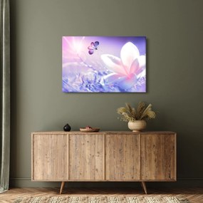 Tablou - Fluture lângă floare (90x60 cm)