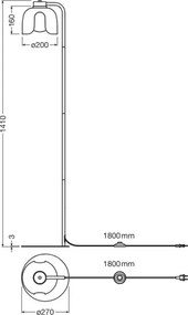 Osram - Lampadar DECOR COROLLE 1xE27/15W/230V negru/auriu