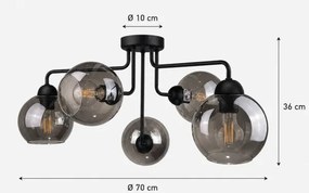 Lustră aplicată OSMO 5xE27/60W/230V negru