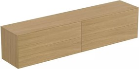 Dulap baza suspendat Ideal Standard Atelier Conca finisaj stejar deschis 4 sertare cu blat 240 cm
