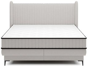 Pat matrimonial 180 cm Dalmo 180 (cu somieră) (cu sp. depozitare) (gri + negru). 1099654
