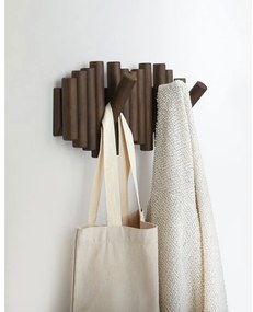 Cuier de perete maro închis din lemn de pin Picket – Umbra