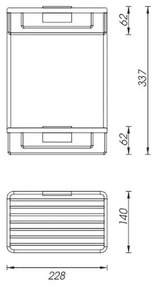 Etajeră de duș cu două rafturi NIMCO Ki 14017D-26 KIBO crom lucios