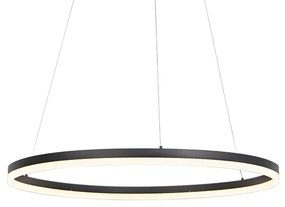 Lampă suspendată de design neagră 80 cm cu LED inclus, reglabil în 3 trepte - Anello