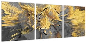 Tablou - Expansiunea aurului (cu ceas) (90x30 cm)