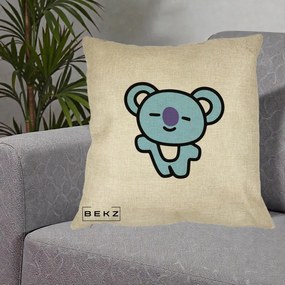 Perna Personalizata BT21 Koya Kawaii, 40x40 cm, Crem, Husa Detasabila, Perna Inclusa, BEKZ®
