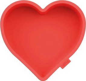 Forma de copt in forma de inima Lekue 1010173, 24,2 x 22,9 x 4,4 cm, -60°C/+220 °C, Silicon platinat, Rosu