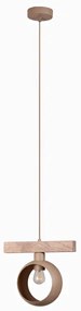 Duolla - Pendul suspendat pe cablu IRONLINE 1xE27/15W/230V pin/stejar/bej