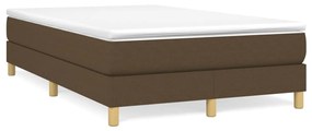 3144162 vidaXL Pat box spring cu saltea, maro închis, 120x200 cm, textil