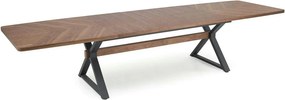 Masa extensibila BARON, nuc/negru, 200-350x100x75 cm