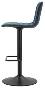 Scaun de bar albastru petrol/negru cu înălțime ajustabilă (înălțime șezut 61 cm) Malia – Mauro Ferretti