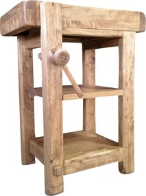 Banc de tamplar, L64 57 H82 cm, natur antic, lemn masiv