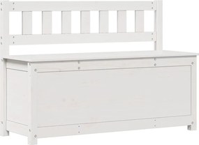 vidaXL Bancă, alb, 110x41x76,5 cm, lemn masiv de pin