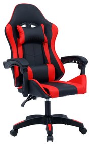 Scaun Gaming Piele Ecologica Waller Negru-Rosu