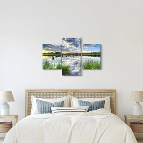 Tablou cu lac și trestie (90x60 cm)