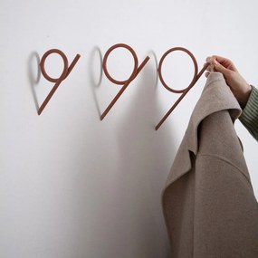 Cârlig teracotă de montat pe perete din oțel Tuba S – Spinder Design