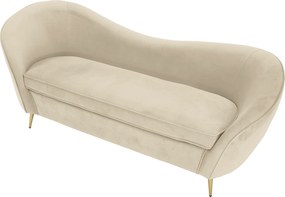 Canapea cu 3 locuri de design, ţesătură Velvet bejgold crom auriu, EZIO TYP 3