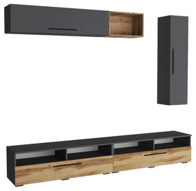 Living haaus Haga V13, Antracit/Stejar Wotan, L 240 cm