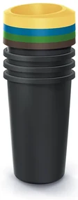 Set pubele pentru deseuri sortate, rotunde, 4 x 25 l, colorate