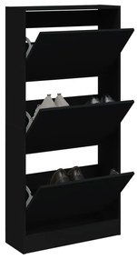 vidaXL Pantofar, negru, 60x21x125,5 cm, lemn compozit