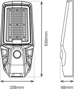 Lampă stradală LED reglabilă cu senzor și panou solar KOBRA, 400 W / 24.000 mAh, IP65, antracit + telecomandă