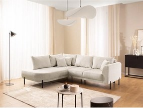 Colțar bej cu tapițerie din chenille (cu colț pe partea stângă/în formă de ”L”) Mauris – Ropez