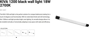 Aplica LED pentru baie IP44 KIVA 1200 negru 18W 2700K