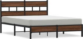 vidaXL Cadru pat fără saltea stejar maro, 140x190 cm, lemn prelucrat