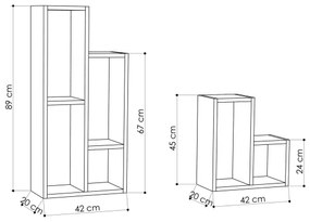 SET 2x bibliotecă SULE maro